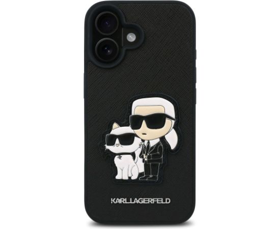 Karl Lagerfeld PU Saffiano Karl and Choupette Защитный чехол для iPhone 16 / чёрный Чехлы - альтернативные