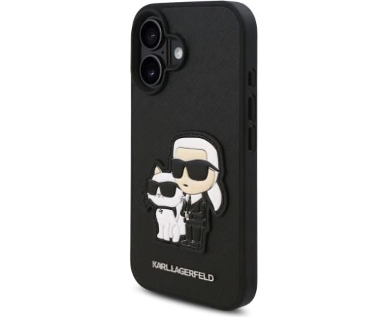 Karl Lagerfeld PU Saffiano Karl and Choupette Защитный чехол для iPhone 16 / чёрный Чехлы - альтернативные