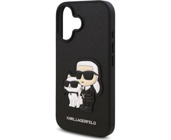 Karl Lagerfeld PU Saffiano Karl and Choupette Защитный чехол для iPhone 16 / чёрный Чехлы - альтернативные