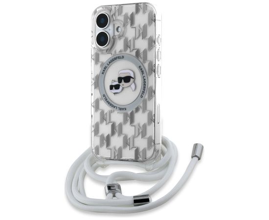 Karl Lagerfeld IML Monogram Crossbody K&CH Heads MagSafe Защитный чехол для iPhone 16 / прозрачный Чехлы - альтернативные
