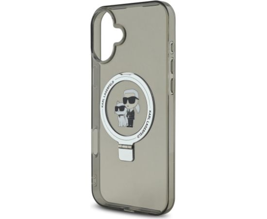 Karl Lagerfeld Ringstand Karl and Choupette MagSafe Защитный чехол для iPhone 16 Plus / чёрный Чехлы - альтернативные