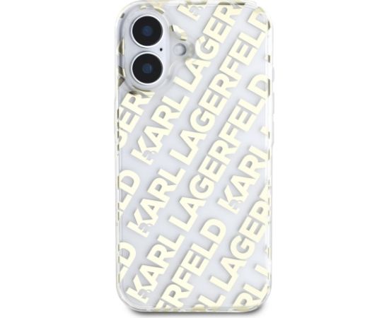 Karl Lagerfeld IML Electroplated Repeated Logo Case Aizsargapvalks priekš iPhone 16 / zelts Neoriģinālie Maciņi