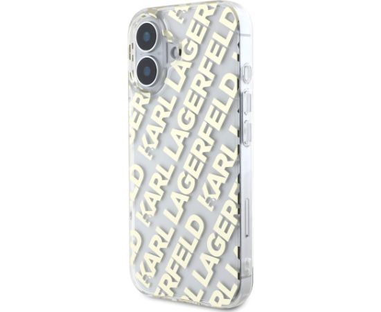 Karl Lagerfeld IML Electroplated Repeated Logo Case Aizsargapvalks priekš iPhone 16 / zelts Neoriģinālie Maciņi