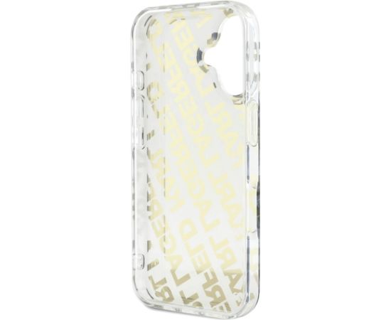 Karl Lagerfeld IML Electroplated Repeated Logo Case Aizsargapvalks priekš iPhone 16 / zelts Neoriģinālie Maciņi