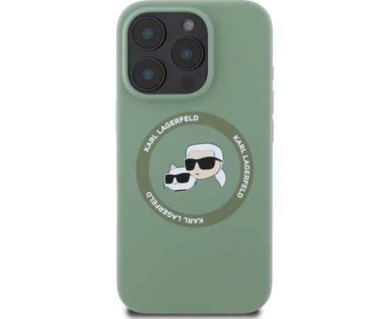 Karl Lagerfeld Liquid Silicone K&CH Heads MagSafe Aizsargapvalks priekš iPhone 16 Pro Max / kaki Neoriģinālie Maciņi
