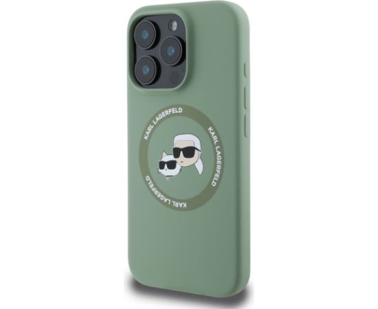 Karl Lagerfeld Liquid Silicone K&CH Heads MagSafe Aizsargapvalks priekš iPhone 16 Pro Max / kaki Neoriģinālie Maciņi