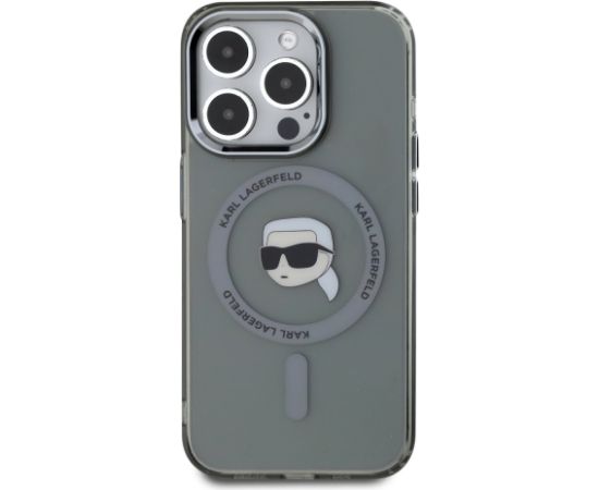Karl Lagerfeld IML Karl Head Metal Frame MagSafe Case Защитный чехол для iPhone 15 Pro Max / чёрный Чехлы - альтернативные