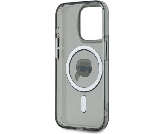 Karl Lagerfeld IML Karl Head Metal Frame MagSafe Case Защитный чехол для iPhone 15 Pro Max / чёрный Чехлы - альтернативные