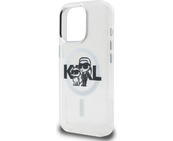 Karl Lagerfeld IML Glitter Karl and Choupette Sketch MagSafe Case Защитный чехол для iPhone 15 Pro / прозрачный Чехлы - альтернативные