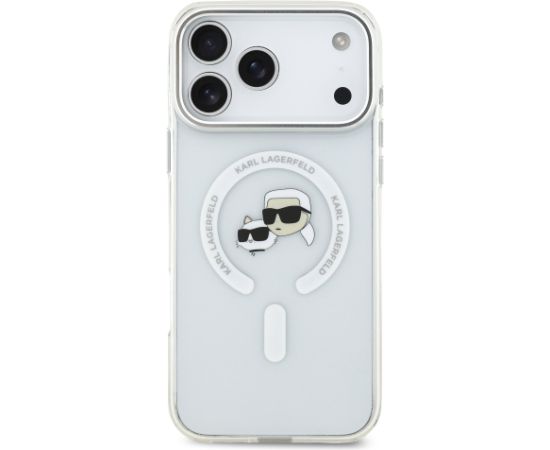 Karl Lagerfeld IML K&CH Heads Metal Frame MagSafe Case Aizsargapvalks priekš iPhone 17 Pro Max / caurspīdīgs Neoriģinālie Maciņi
