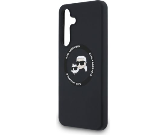 Karl Lagerfeld Liquid Silicone K&CH Heads MagSafe Case Aizsargapvalks priekš Samsung Galaxy S25 FE / melns Neoriģinālie Maciņi