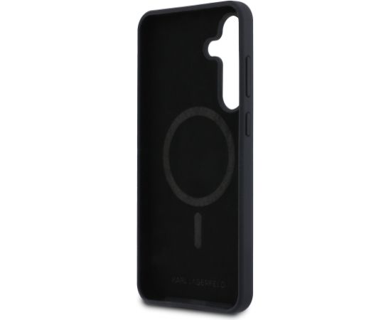 Karl Lagerfeld Liquid Silicone K&CH Heads MagSafe Case Aizsargapvalks priekš Samsung Galaxy S25 FE / melns Neoriģinālie Maciņi