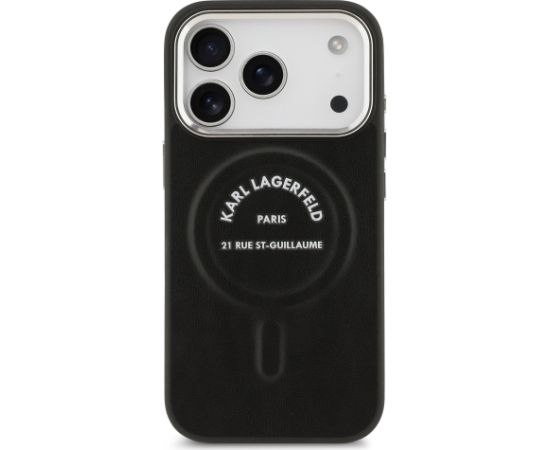 Karl Lagerfeld PU RSG Logo MagSafe Case Aizsargapvalks priekš iPhone 17 Pro Max / melns Neoriģinālie Maciņi