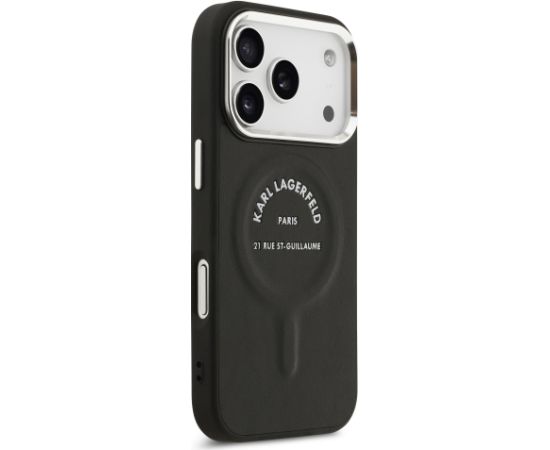 Karl Lagerfeld PU RSG Logo MagSafe Case Aizsargapvalks priekš iPhone 17 Pro Max / melns Neoriģinālie Maciņi