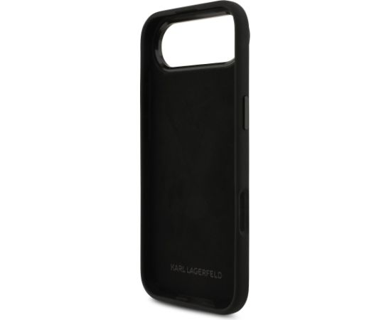 Karl Lagerfeld Liquid Silicone Metal Ikonik Case Aizsargapvalks priekš iPhone Air / melns Neoriģinālie Maciņi