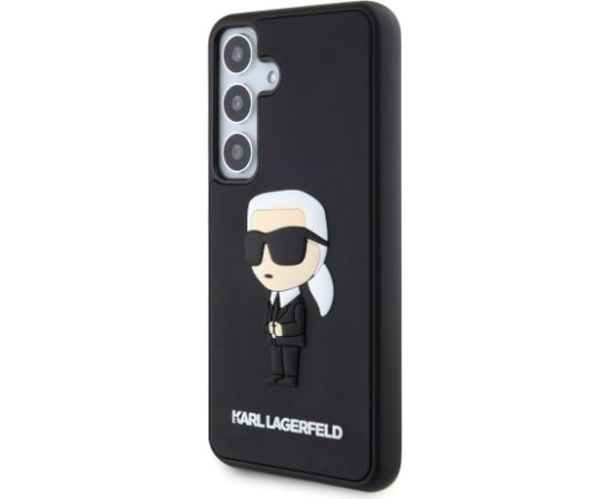 Karl Lagerfeld 3D Rubber Ikonik Case Aizsargapvalks priekš Samsung Galaxy S24 / melns Neoriģinālie Maciņi