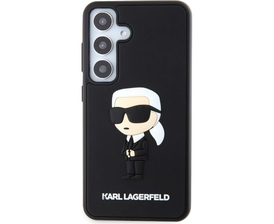 Karl Lagerfeld 3D Rubber Ikonik Case Aizsargapvalks priekš Samsung Galaxy S24 / melns Neoriģinālie Maciņi
