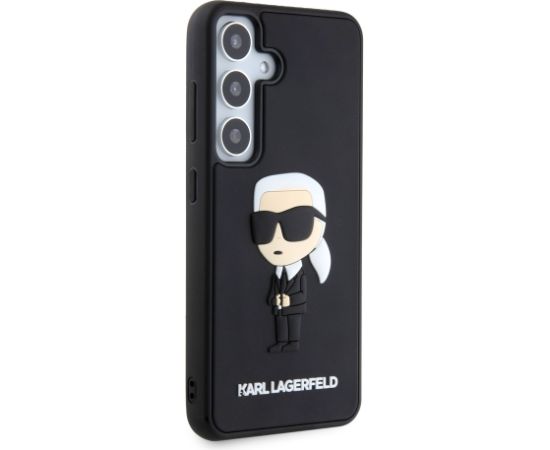 Karl Lagerfeld 3D Rubber Ikonik Case Aizsargapvalks priekš Samsung Galaxy S24 / melns Neoriģinālie Maciņi