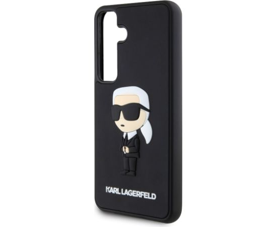 Karl Lagerfeld 3D Rubber Ikonik Case Aizsargapvalks priekš Samsung Galaxy S24 / melns Neoriģinālie Maciņi
