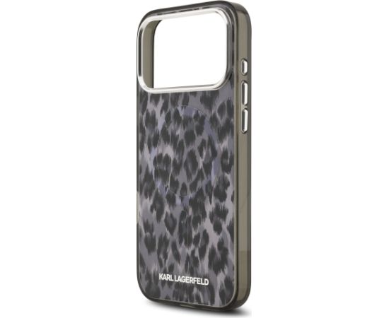 Karl Lagerfeld IML Leopard MagSafe Case Aizsargapvalks priekš iPhone 17 Pro Max / pelēks Neoriģinālie Maciņi