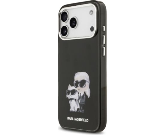 Karl Lagerfeld IML Aquarelle Karl and Choupette Case Aizsargapvalks priekš iPhone 17 Pro / melns Neoriģinālie Maciņi