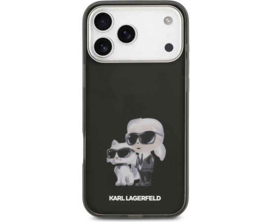Karl Lagerfeld IML Aquarelle Karl and Choupette Case Aizsargapvalks priekš iPhone 17 Pro / melns Neoriģinālie Maciņi