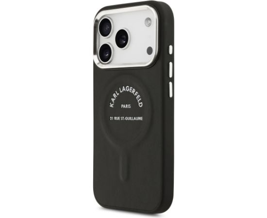 Karl Lagerfeld PU RSG Logo MagSafe Case Aizsargapvalks priekš iPhone 17 Pro / melns Neoriģinālie Maciņi