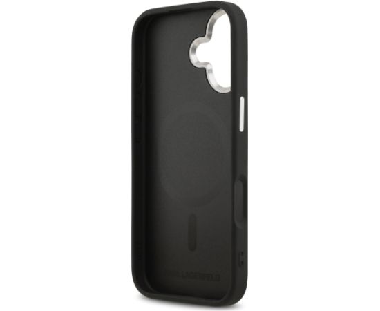 Karl Lagerfeld PU Karl and Choupette Heads Pins MagSafe Case Aizsargapvalks priekš iPhone 17 / melns Neoriģinālie Maciņi