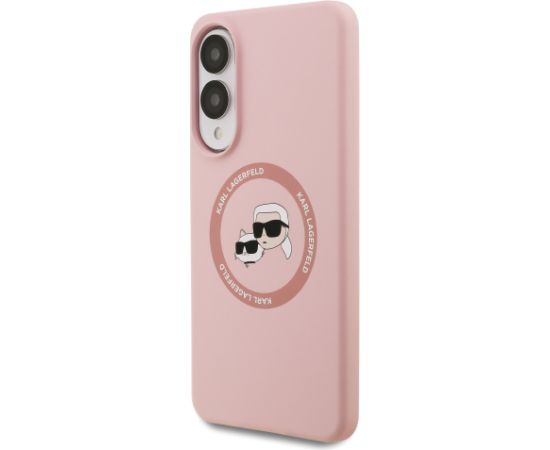 Karl Lagerfeld Liquid Silicone Double Heads MagSafe Case Защитный чехол для Samsung Galaxy S25 Edge / розовый Чехлы - альтернативные