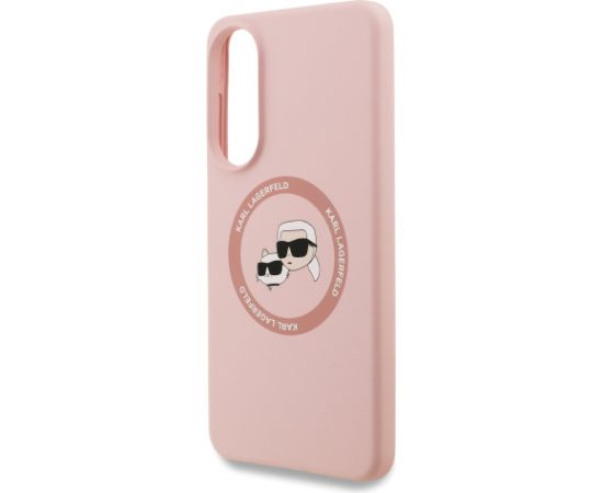 Karl Lagerfeld Liquid Silicone Double Heads MagSafe Case Защитный чехол для Samsung Galaxy S25 Edge / розовый Чехлы - альтернативные