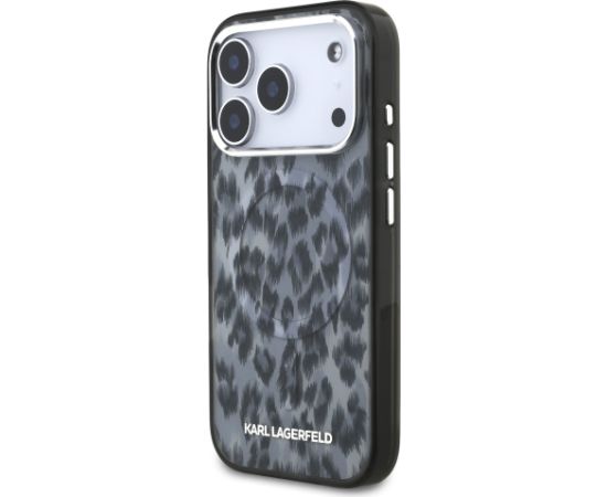 Karl Lagerfeld IML Leopard MagSafe Case Aizsargapvalks priekš iPhone 17 Pro / pelēks Neoriģinālie Maciņi