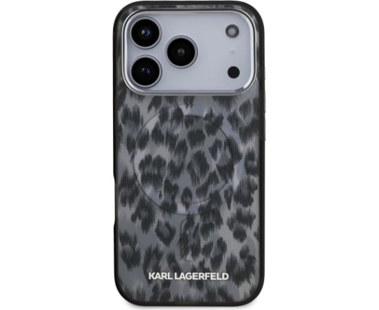 Karl Lagerfeld IML Leopard MagSafe Case Aizsargapvalks priekš iPhone 17 Pro / pelēks Neoriģinālie Maciņi