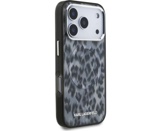 Karl Lagerfeld IML Leopard MagSafe Case Aizsargapvalks priekš iPhone 17 Pro / pelēks Neoriģinālie Maciņi