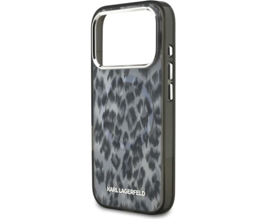 Karl Lagerfeld IML Leopard MagSafe Case Aizsargapvalks priekš iPhone 17 Pro / pelēks Neoriģinālie Maciņi