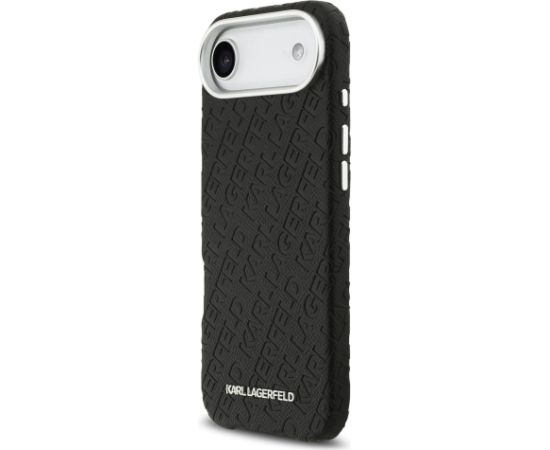 Karl Lagerfeld Grained PU Repeated Logo MagSafe Case Aizsargapvalks priekš iPhone Air / melns Neoriģinālie Maciņi
