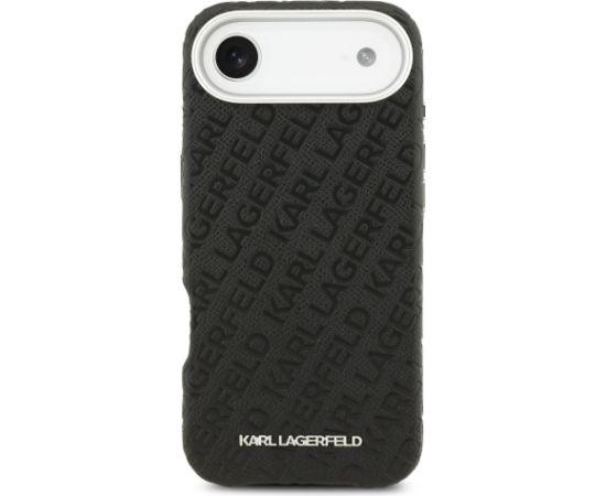 Karl Lagerfeld Grained PU Repeated Logo MagSafe Case Aizsargapvalks priekš iPhone Air / melns Neoriģinālie Maciņi
