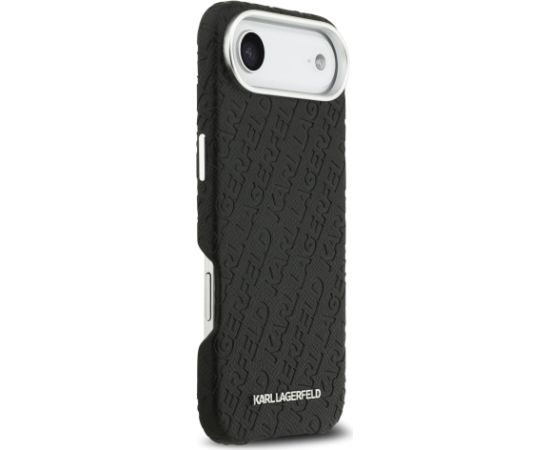 Karl Lagerfeld Grained PU Repeated Logo MagSafe Case Aizsargapvalks priekš iPhone Air / melns Neoriģinālie Maciņi
