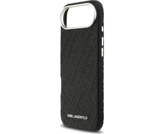 Karl Lagerfeld Grained PU Repeated Logo MagSafe Case Aizsargapvalks priekš iPhone Air / melns Neoriģinālie Maciņi