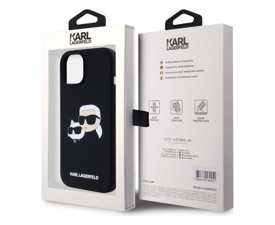 Karl Lagerfeld Liquid Silicone Double Heads MagSafe Защитный чехол для iPhone 15 Pro Max / чёрный Чехлы - альтернативные
