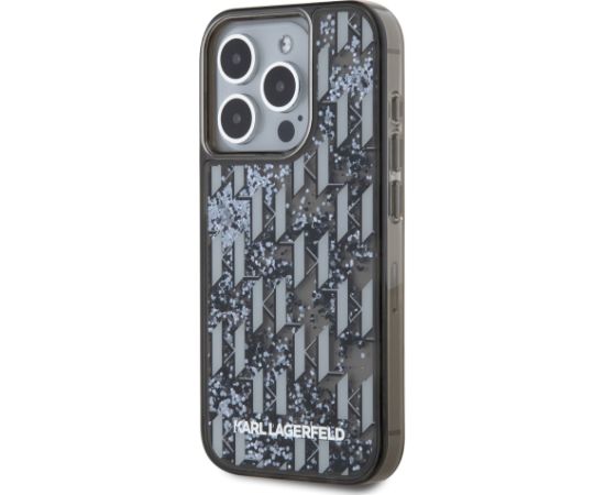 Karl Lagerfeld Liquid Glitter Monogram Gradient Case Защитный чехол для iPhone 15 Pro / чёрный Чехлы - альтернативные