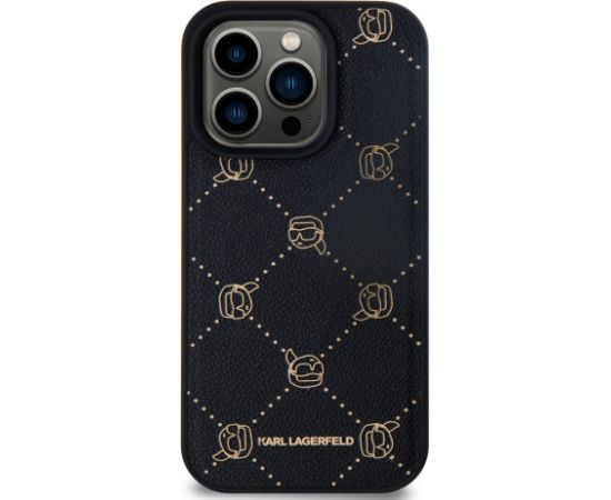 Karl Lagerfeld PU Karl Heads Pattern MagSafe Case Aizsargapvalks priekš iPhone 15 Pro Max / melns Neoriģinālie Maciņi