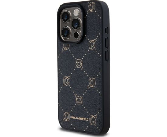 Karl Lagerfeld PU Karl Heads Pattern MagSafe Case Aizsargapvalks priekš iPhone 15 Pro Max / melns Neoriģinālie Maciņi