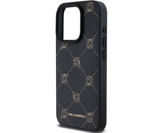 Karl Lagerfeld PU Karl Heads Pattern MagSafe Case Aizsargapvalks priekš iPhone 15 Pro Max / melns Neoriģinālie Maciņi