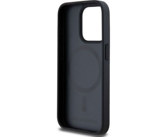 Karl Lagerfeld PU Karl Heads Pattern MagSafe Case Aizsargapvalks priekš iPhone 15 Pro Max / melns Neoriģinālie Maciņi