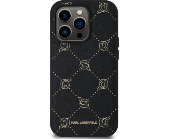 Karl Lagerfeld PU Karl Heads Pattern MagSafe Case Aizsargapvalks priekš iPhone 14 Pro Max / melns Neoriģinālie Maciņi