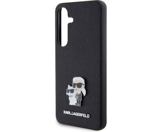 Karl Lagerfeld PU Saffiano Metal Karl and Choupette Защитный чехол для Samsung Galaxy S24 / чёрный Чехлы - альтернативные