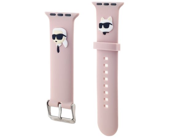 Karl Lagerfeld Karl and Choupette Head NFT Ремешек для часов для Apple Watch 42/44/45/46/49 / розовый Smart pūlksteņu aksesuāri