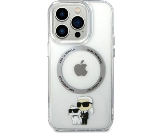 Karl Lagerfeld IML Karl and Choupette MagSafe Case Aizsargapvalks priekš iPhone 15 Pro / caurspīdīgs Neoriģinālie Maciņi