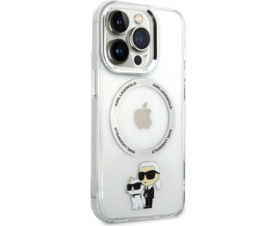 Karl Lagerfeld IML Karl and Choupette MagSafe Case Aizsargapvalks priekš iPhone 15 Pro / caurspīdīgs Neoriģinālie Maciņi