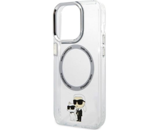 Karl Lagerfeld IML Karl and Choupette MagSafe Case Aizsargapvalks priekš iPhone 15 Pro / caurspīdīgs Neoriģinālie Maciņi